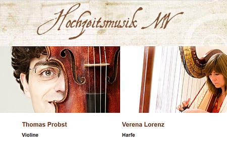 hochzeitsmusik mv thomas probst violine verena lorenz harfe